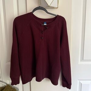 waffle knit Henley tees